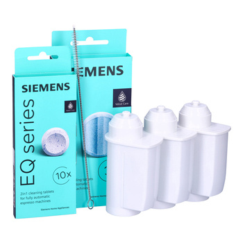 ZESTAW: Filtr do ekspresu Siemens Bosch, Seltino Primo 3pack - zamiennik dla BRITA Intenza TZ70003 + tabletki Siemens TZ80002 TZ80001 + szczoteczka