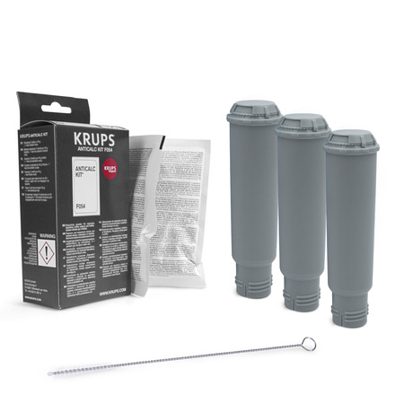 ZESTAW: 3x Spitze Gewinde filtr wody zamiennik do Krups F088 + odkamieniacz Krups F054 + szczoteczka